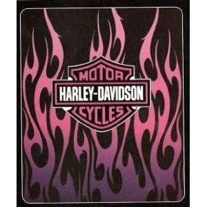 Harley Davidson Fleece Blanket   Pink 