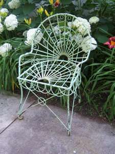   Iron Adult Antique Garden Style Chair   Heavy Patio Seating  