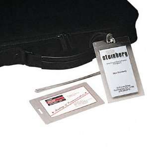  Oxford ID Luggage Tags with Straps, Clear Plastic, Five 