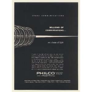 1962 Philco Laser Space Communications System Beam of Light Print Ad 