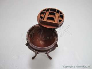 Scale Walnut Sewing Basket for doll house  