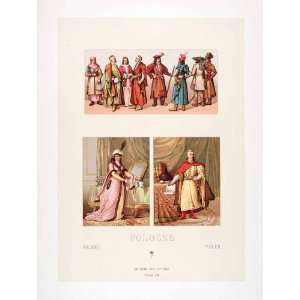  1888 Chromolithograph Poland Kontusz Costume Fashion Dress 