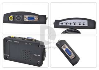 CCTV Camera BNC S Video VGA PC to VGA Converter Adapter + AV / S Video 