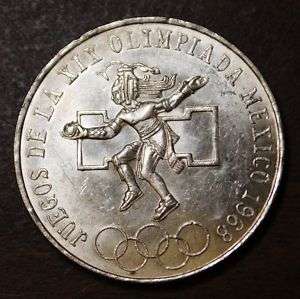 Mexico 1968 25 pesos silver Olympic coin  