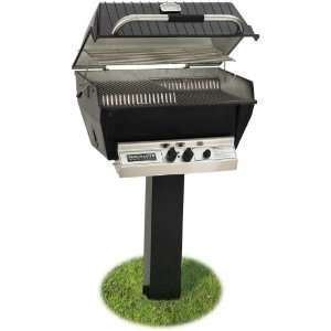   Natural Gas Grill On Black In ground Post Patio, Lawn & Garden