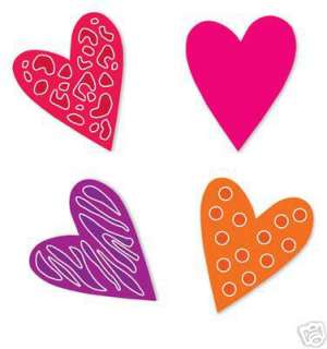 new in package sizzix sizzlits heart funky set 38 9694 includes 4 dies 
