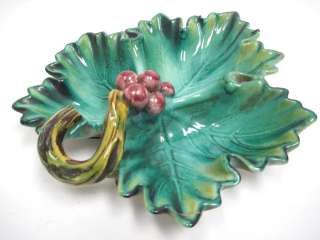 ARTISAN Italian Green Grape Leaf Candy Decorative Dish  
