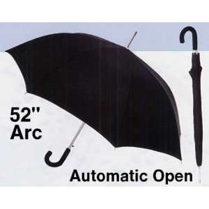 Rain or Sun Extra Large 52 Inch Wide Black Automatic Push Button Stick 