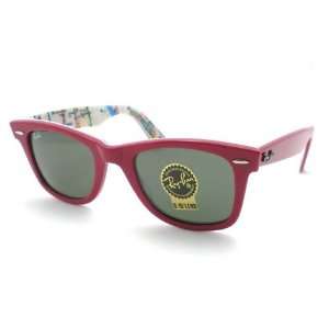 Ray Ban Wayfarer 2140 1031 Red NYC Subway Rare Print