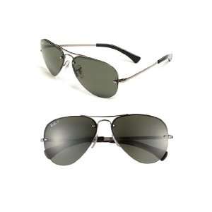 Ray Ban Rimless Aviator Polarized 59mm Sunglasses  