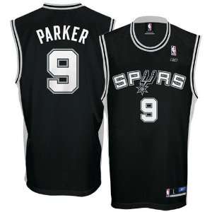 com Reebok San Antonio Spurs #9 Tony Parker Black Replica Basketball 