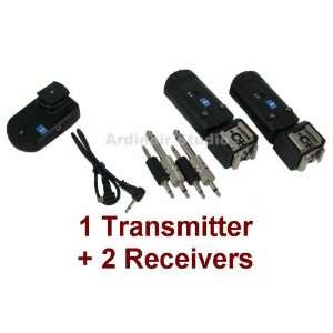 Wireless Radio Dual Hotshoe Flash Trigger 1 Transmitter + 2 Receivers 
