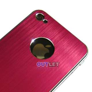 Red Aluminium Sticker Skin Cover+Bumper Case+Screen Protector For 