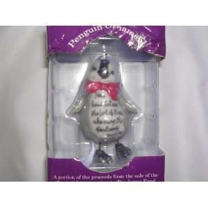 Penguin Religious Christmas Ornament ; How Beautiful are the Feet of 