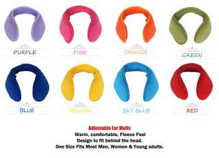 Adjustable Fleece Ear Muff Wrap Behind the Head Earwarmers   One Size 