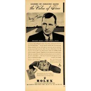  1949 Ad Rolex Watch Mundy I. Peale Republic Aviation 
