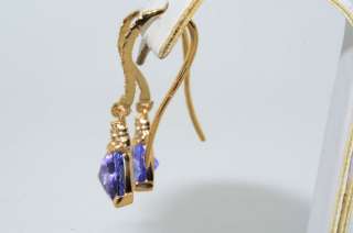 4,000 2.19CT TANZANITE & DIAMOND DANGLE EARRINGS WONDERFUL  