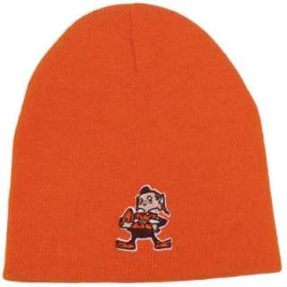 NFL Cleveland Browns Throwback Logo Orange Cuffless Beanie Knit Toque 