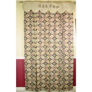   Alphabet Figural Blind or Curtain with Embroidered Scalloped Valance