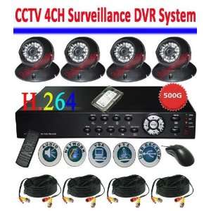   cctv 4ch 500g dvr 24led indoor cameras security system dhl Camera