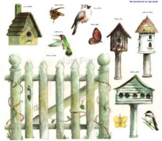 Picket Fence & Birdhouses Instant Stencil ~ Tatouage   See FREE SHIP 
