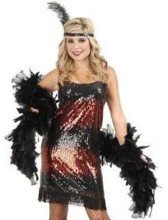    Womens Sexy Red Stretch Sequin Flapper Costume Dress Clothing