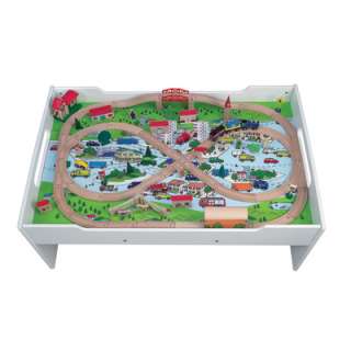 DELUXE FARM TRAIN ACTIVITY TABLE W/ TRAIN SET & DRAWERS WOOD WOODEN 