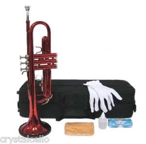Crystalcello NEW B Flat Red Lacquer Trumpet + Case  