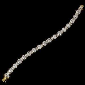  Gold Simple Cubic Zirconia Crystal Bracelet Jewelry