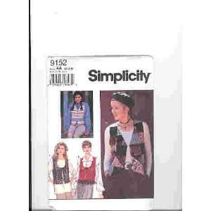 Simplicity Pattern 9152 size AA,xs,s,m Vests Unused