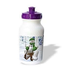  BK Vintage Snowmen   Sledding Snowman   Water Bottles 