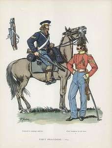  KREDEL   US military history print FIRST DRAGOONS uniforms 1851  