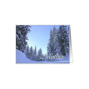  Christmas For Mother Snow Evergreen Trees Card Health 