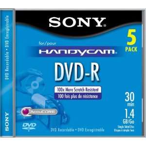  SONY, Disk, DVD R, 1.4GB mini, 8cm, IJ Printable5/pk w 