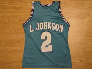 VINTAGE 90s LARRY JOHNSON CHARLOTTE HORNETS NBA BASKETBALL JERSEY 36 