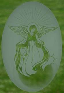 10x16 ANGEL WINDOW DECAL Vinyl Cling Faux Etched Glass  