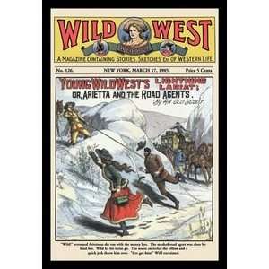 Wild West Weekly Young Wild Wests Lightning Lariat   Paper Poster (18 