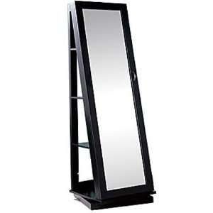   Free Standing Mirrored Jewerly Armoire, Black