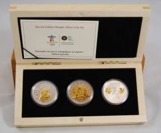 Vancouver Olympics Silver Maple Leaf Bullion Coin Set   Only 4000 Made 