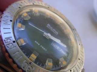 Awesome Vintage Bulova 666 FEET Diving Watch From 1970s. BIG Orange 