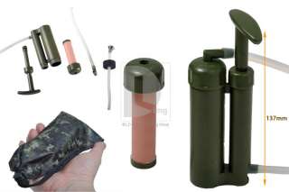   Soldiers Hiking Camping Water Filter Purifier + Replacement Cartridge
