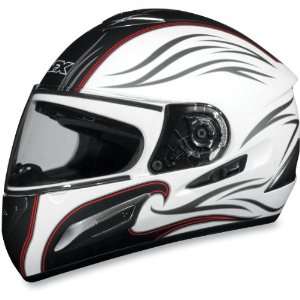  AFX FX 100 Sun Shield Helmet, Pearl White Wave, Size Md 