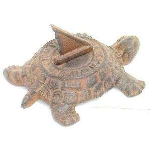  Cast Iron Rustic Sea Turtle Sundial Rust Collectible