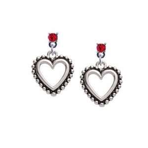    Open Rope Cross Red Swarovski Charm Earrings [Jewelry] Jewelry
