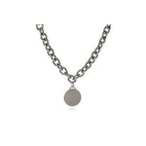   Tiffany Inspired Stainless Steel Round Tag Necklace Jewelry