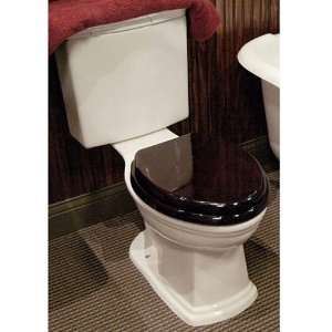 Luxury Toilet Seat   Dark Walnut   Polished Brass Hinges   Elongated 