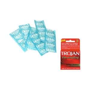   Premium Latex Condoms Lubricated 12 condoms Plus TROJAN VIBRATING RING