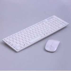  NEEWER® White 2.4G Optical Wireless Keyboard and Mouse 