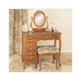Nostalgic 36 Oak Armoire Bedroom Vanity Set