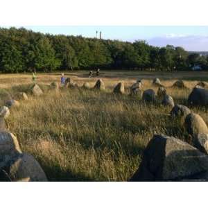 Denmark, Lindholm Hoeje Viking Burial Grounds near Aalborg in a Ship 